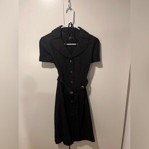 Alex Marie Black Midi Dress with Belt